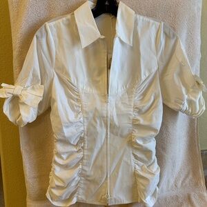 Anne Fontaine white short sleeve blouse